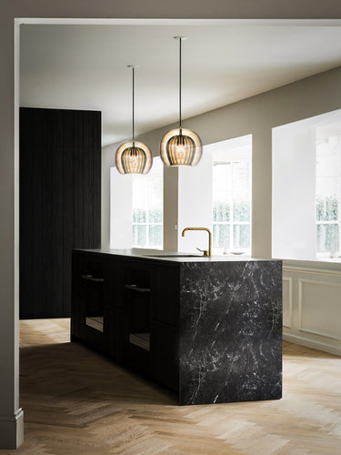 Marc Wood Pleated Crystal Pendant Light Smoke