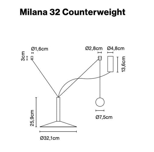 Marset Milana Counterweight 32/47 Suspension Light