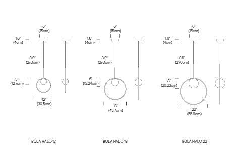 Pablo Designs Bola Halo Pendant Light