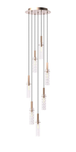 Preciosa Geometric Pendant Light Cluster of 7