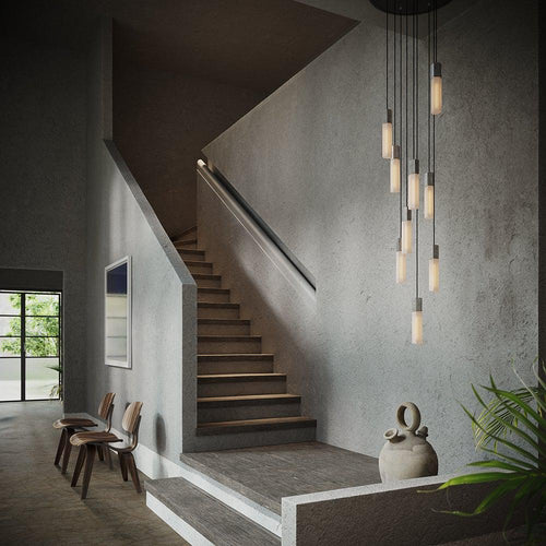 Tala Basalt Nine Pendant Light in Stainless Steel