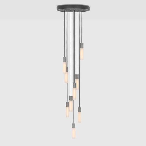 Tala Basalt Nine Pendant Light in Stainless Steel