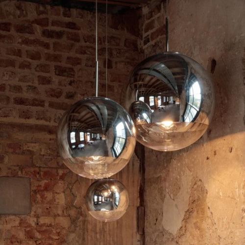 Tom Dixon Mirror Ball Round Pendant Light System Silver